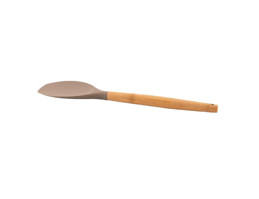 Point Virgule Pfannenschaber – Silikon – Bambusgriff – Taupe