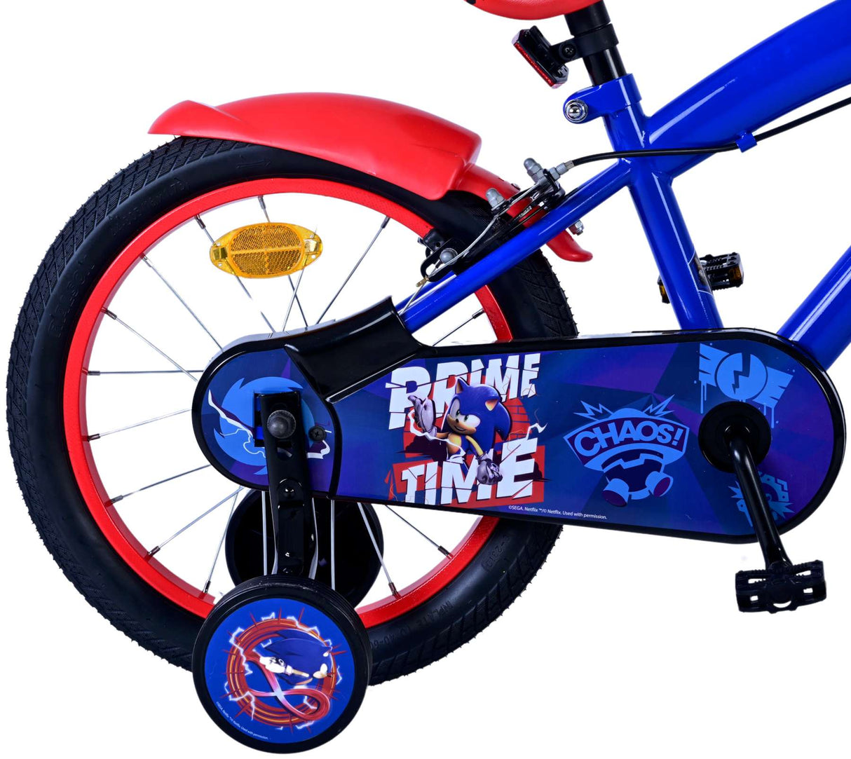 Sonic Prime Children's Bicycle - Jungen - 16 Zoll - Blaurot - Zwei Handbremsen