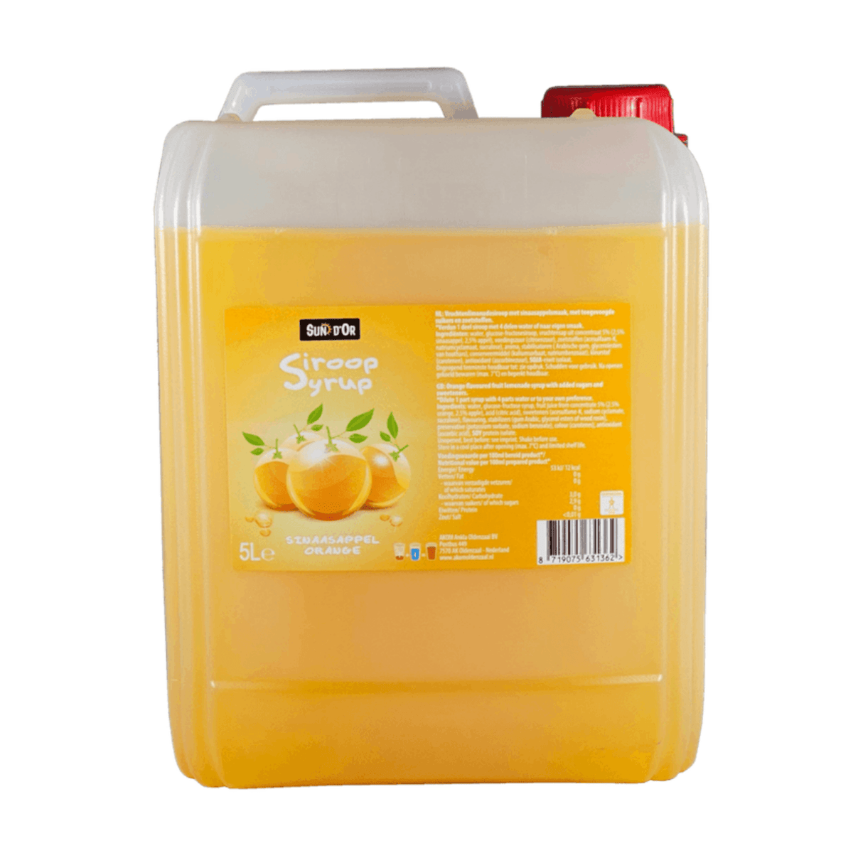Sun d'or vruchtenlimonadesiroop sinaasappel (5 liter)