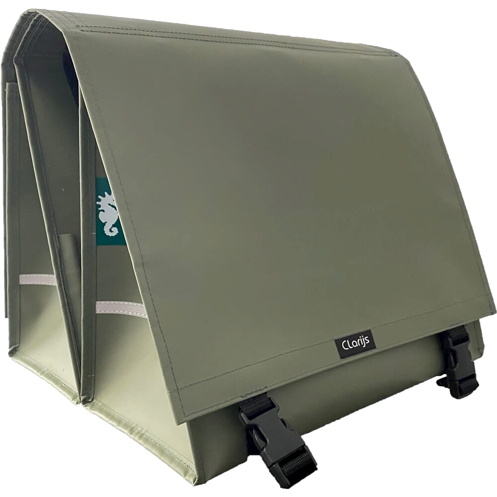 Clarijs Fahrradbeutel Doppel XL PVC 46L mit Pause Matt Olive