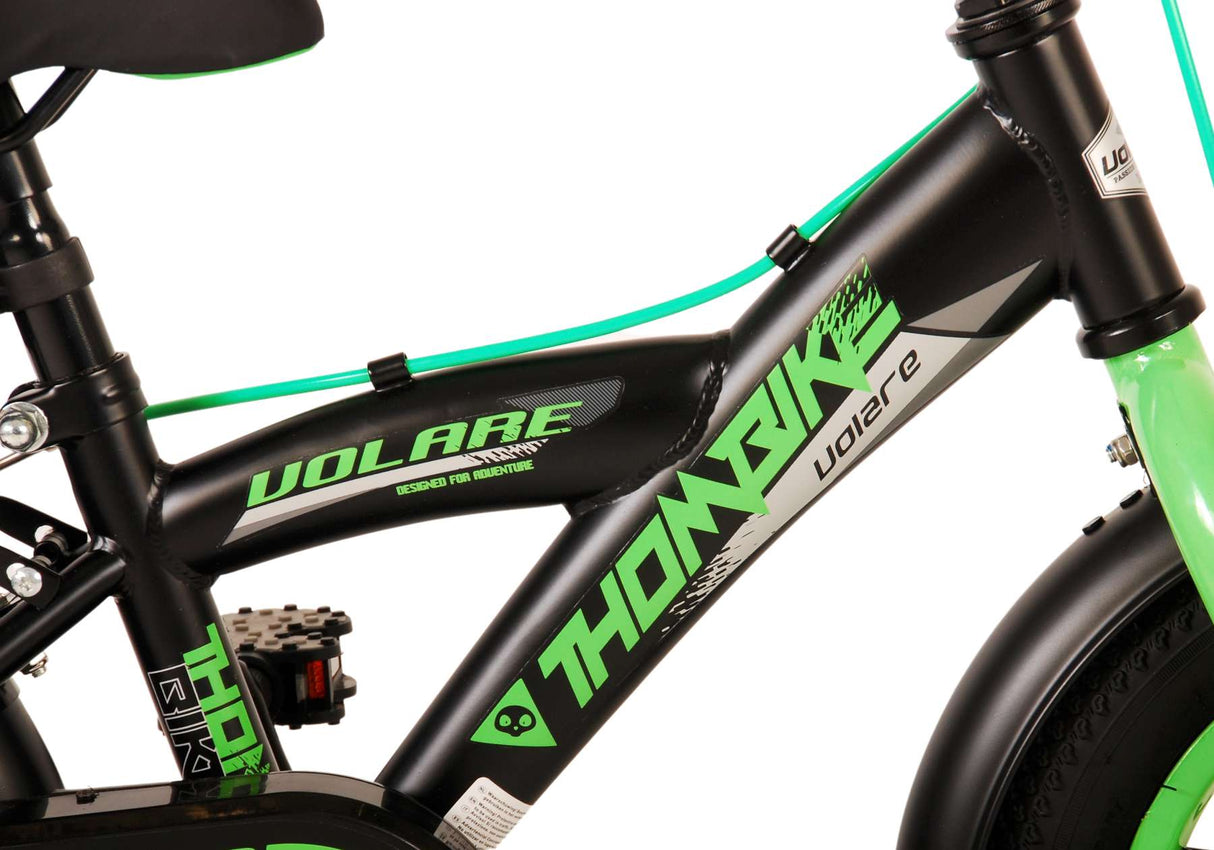 Volare Thombike Kinderbike Jungen 12 Zoll schwarzgrün zwei Handbremsen