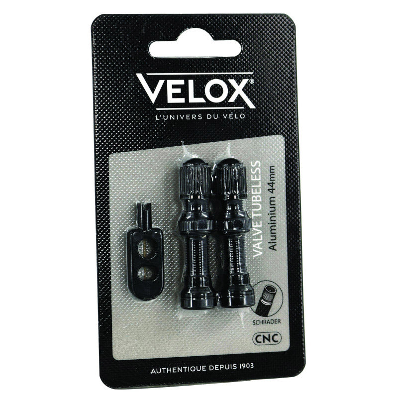Velox Ventil Tubeless Schrader 60mm Aluminium schwarz (2Stk)