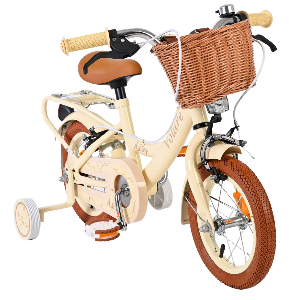 Volare Ashley Kinderfahrrad – Mädchen – 12 Zoll – Creme – zwei Handbremsen