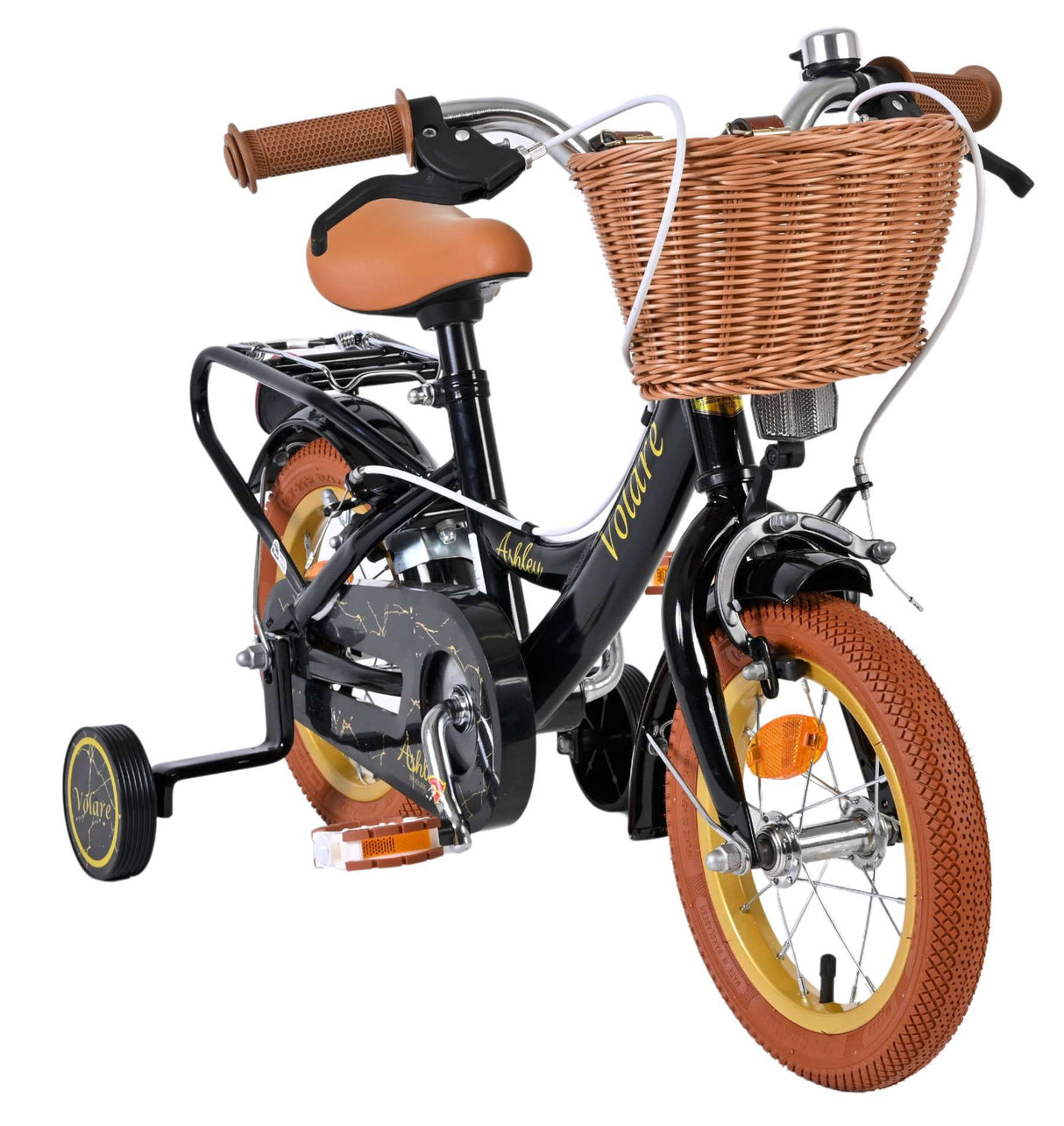 Volare Ashley Kinderfahrrad – Mädchen – 12 Zoll – Schwarz – zwei Handbremsen