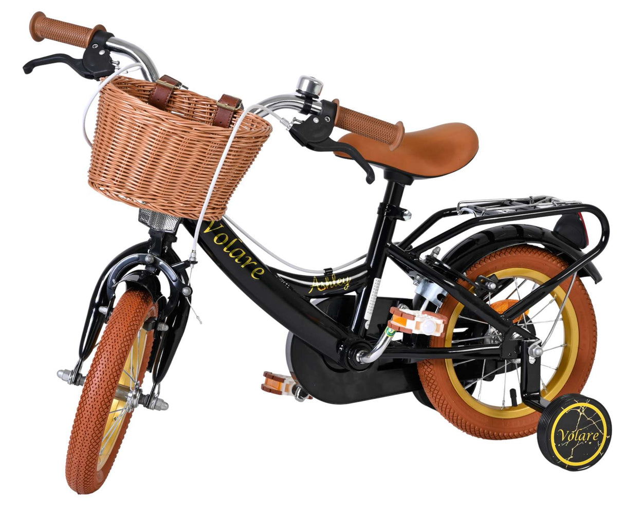 Volare Ashley Kinderfahrrad – Mädchen – 12 Zoll – Schwarz – zwei Handbremsen
