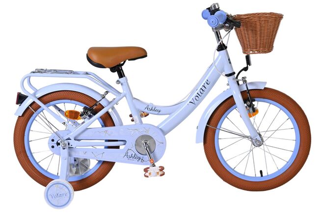Volare Ashley Kinderfahrrad – Mädchen – 16 Zoll – Pastellblau – zwei Handbremsen