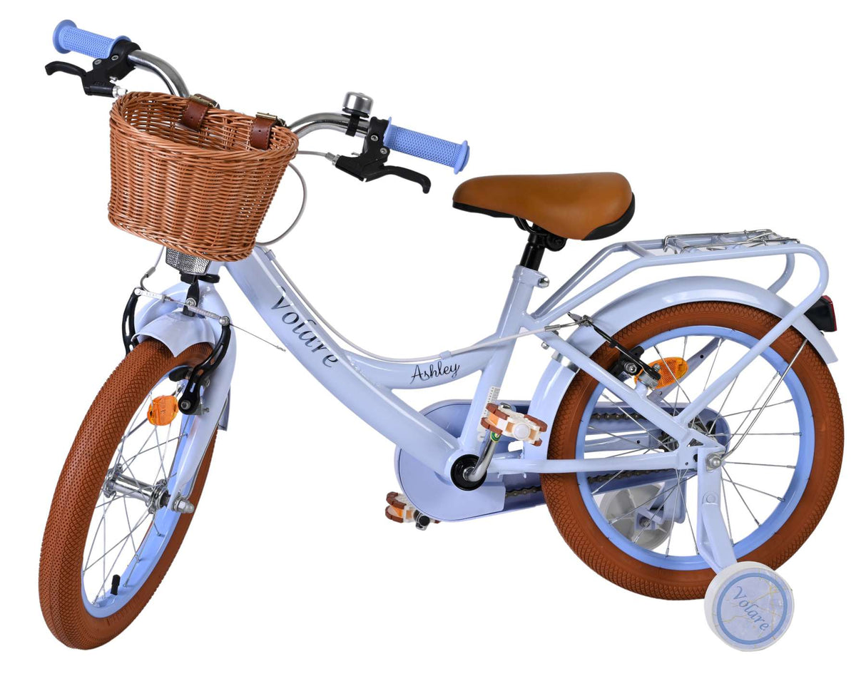 Volare Ashley Kinderfahrrad – Mädchen – 16 Zoll – Pastellblau – zwei Handbremsen