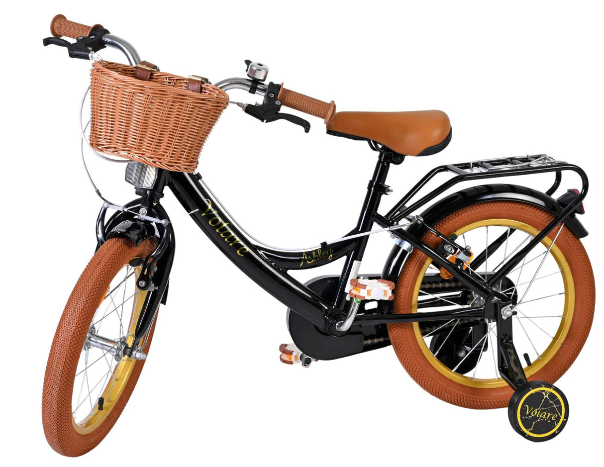 Volare Ashley Kinderfahrrad – Mädchen – 16 Zoll – Schwarz – zwei Handbremsen
