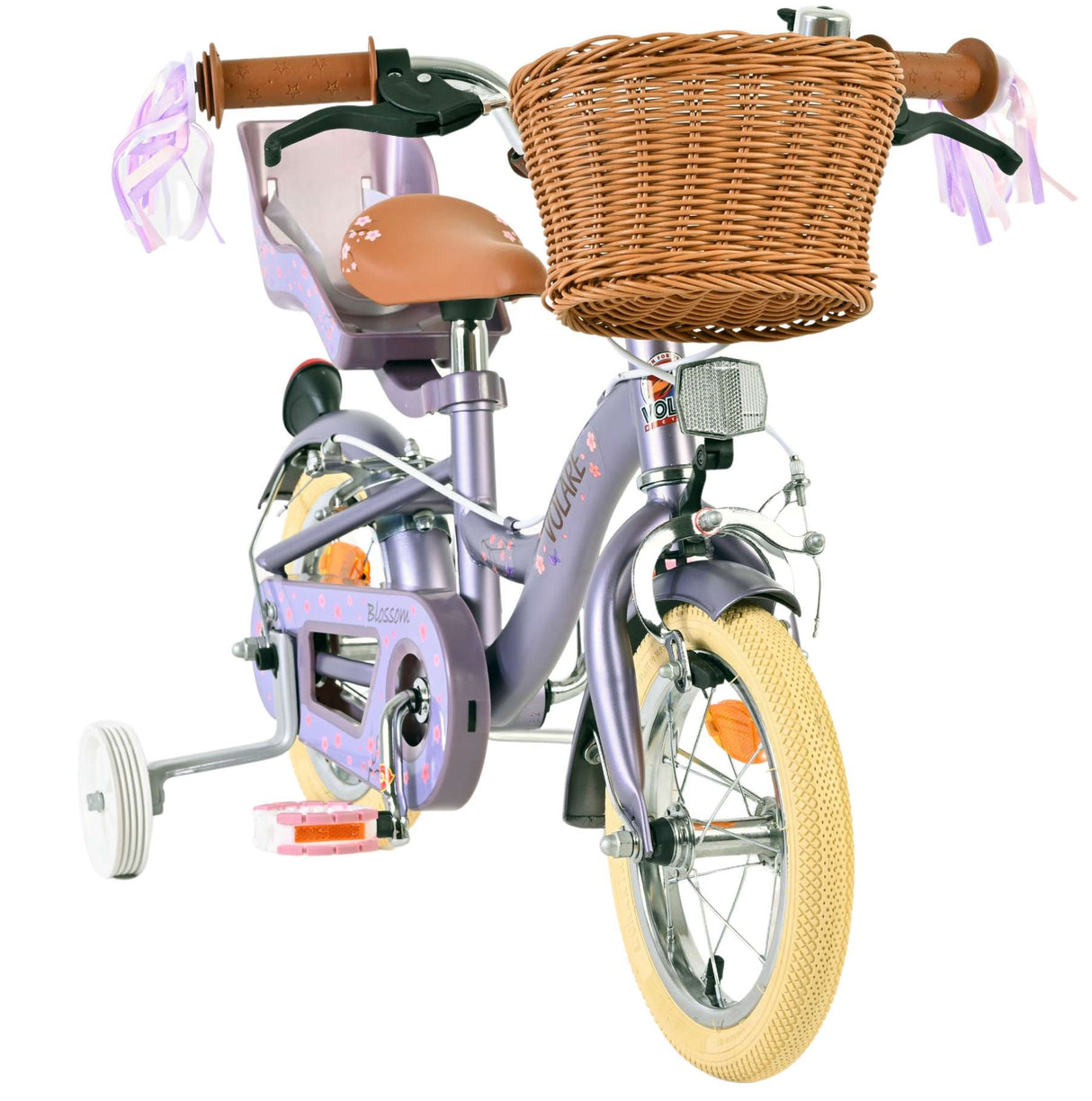 Volare Blossom Kinderfahrrad – Mädchen – 12 Zoll – Lila – zwei Handbremsen