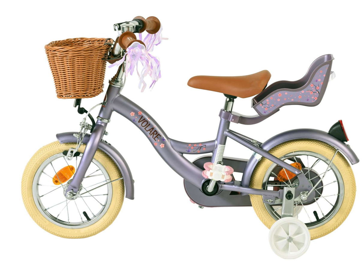 Volare Blossom Kinderfahrrad – Mädchen – 12 Zoll – Lila