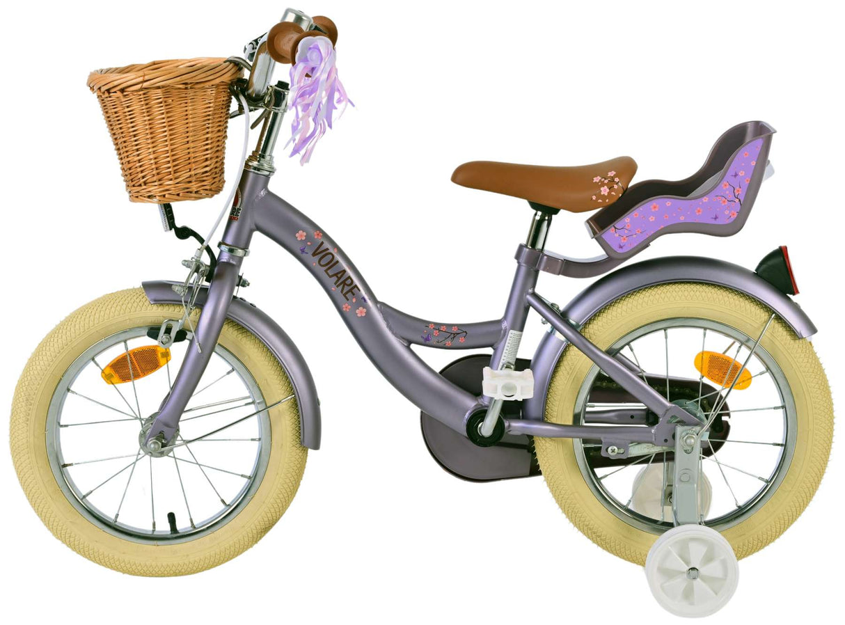 Volare Blossom Kinderfahrrad – Mädchen – 14 Zoll – Lila