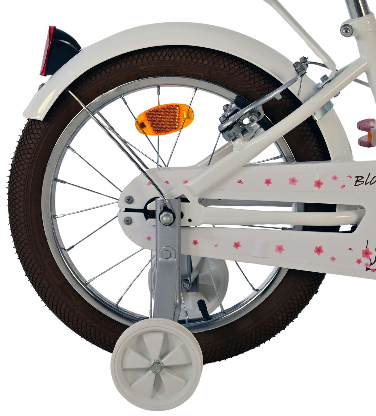 Volare Blossom Kinderfahrrad – Mädchen – 16 Zoll – weiß – zwei Handbremsen