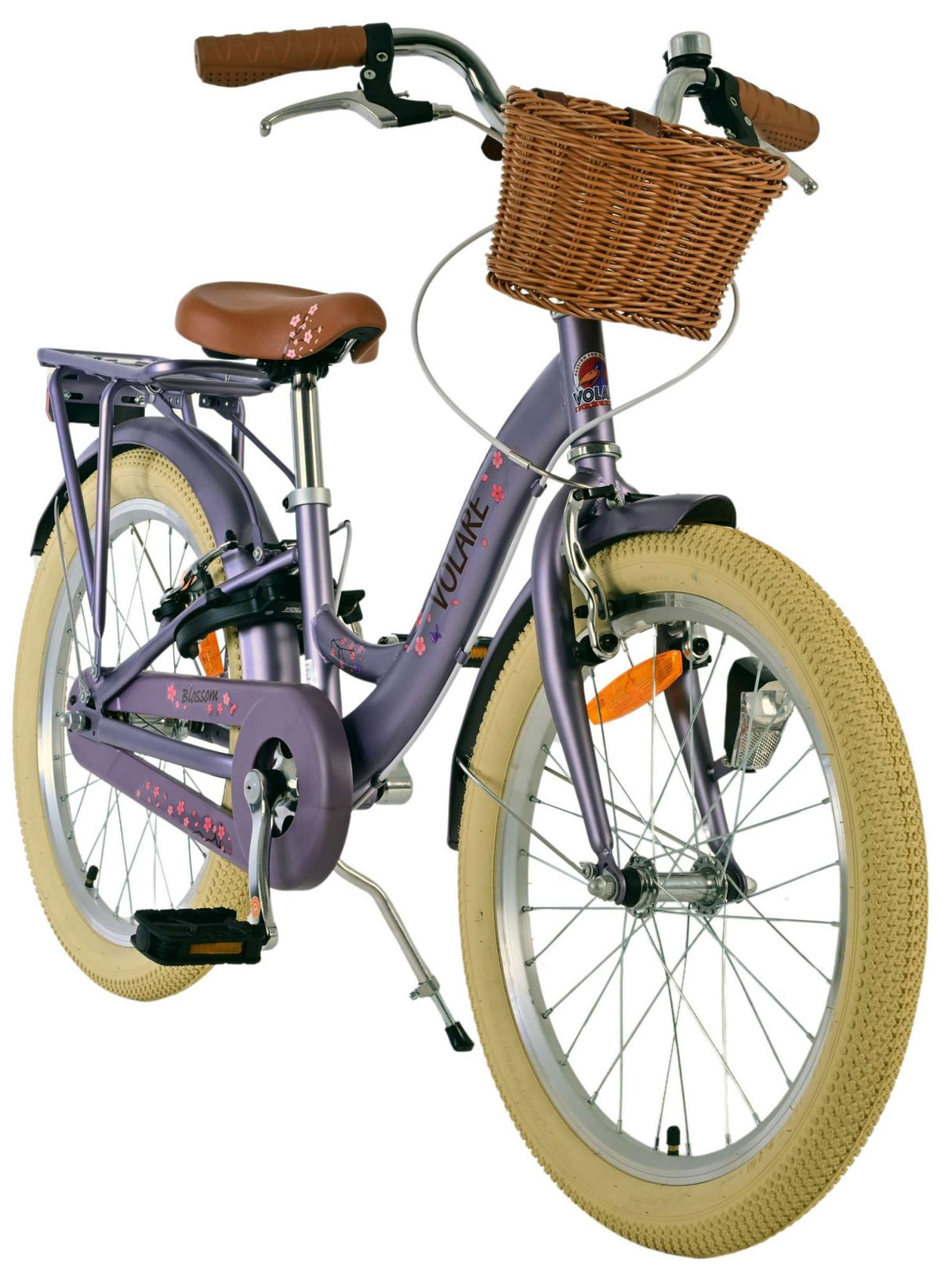 Volare Blossom Kinderfahrrad – Mädchen – 20 Zoll – Lila – zwei Handbremsen