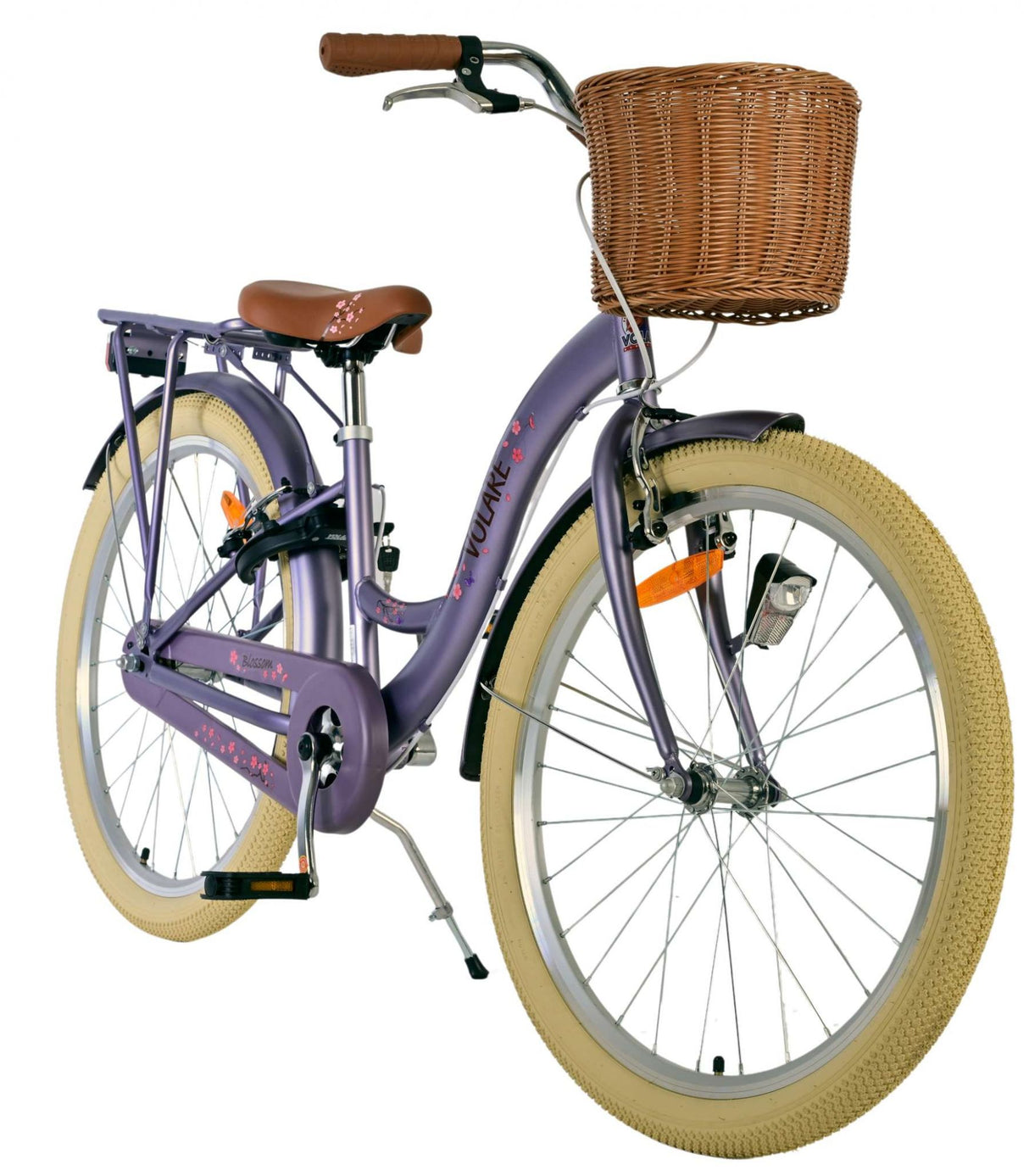 Volare Blossom Kinderfahrrad – Mädchen – 24 Zoll – Lila – zwei Handbremsen
