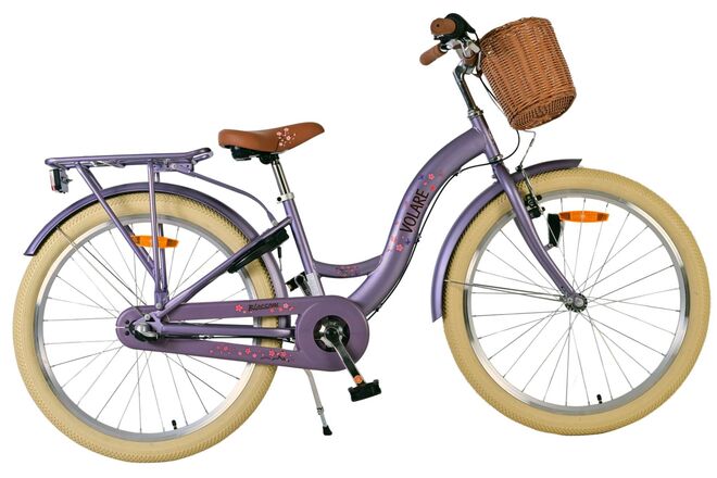 Volare Blossom Kinderfahrrad – Mädchen – 24 Zoll – Lila – 3 Gänge