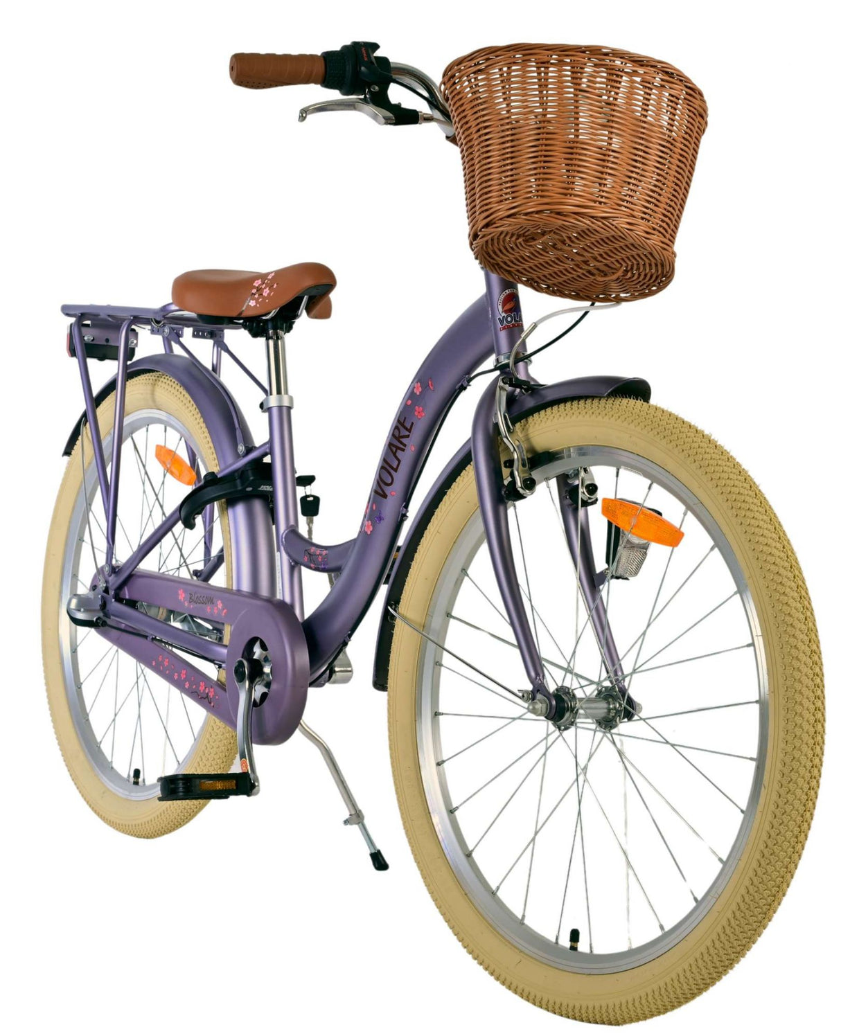 Volare Blossom Kinderfahrrad – Mädchen – 24 Zoll – Lila – 3 Gänge