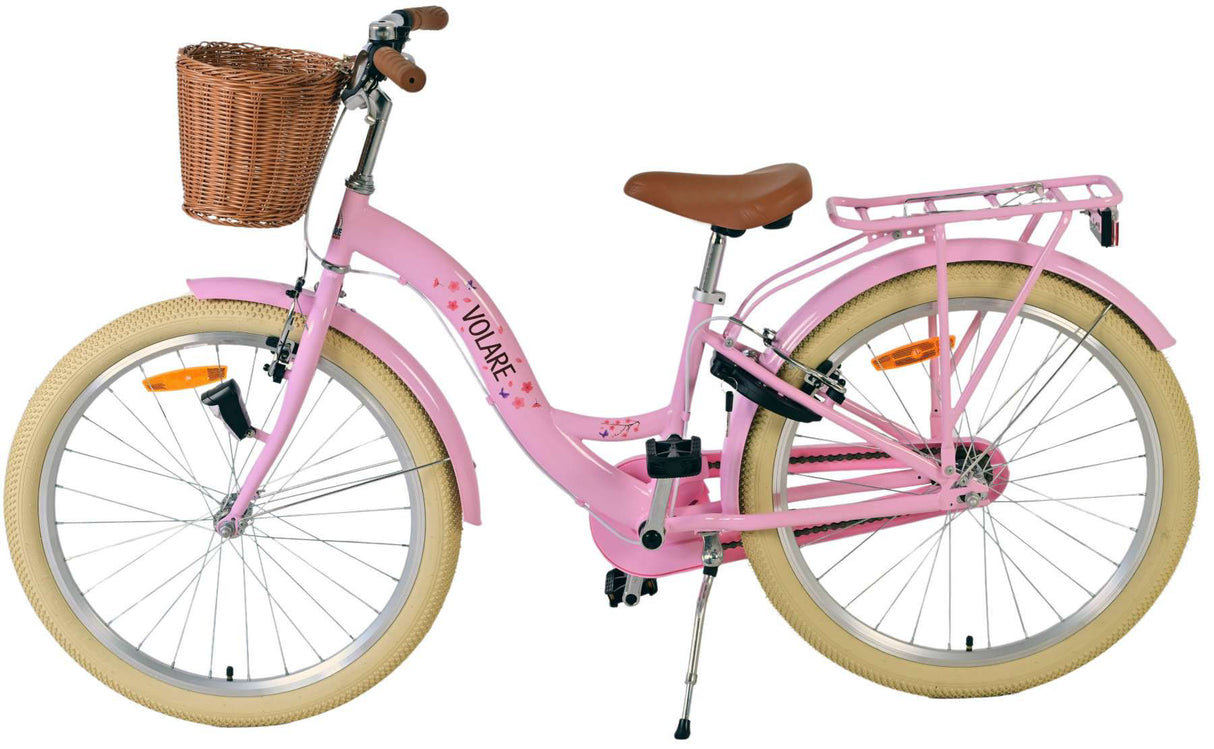 Volare Blossom Kinderfahrrad – Mädchen – 24 Zoll – Pink – zwei Handbremsen