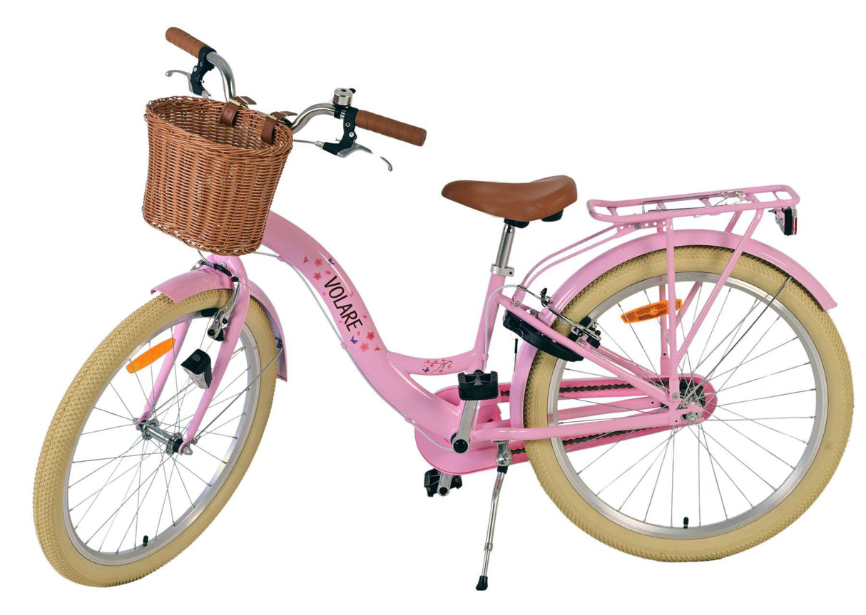 Volare Blossom Kinderfahrrad – Mädchen – 24 Zoll – Pink – zwei Handbremsen