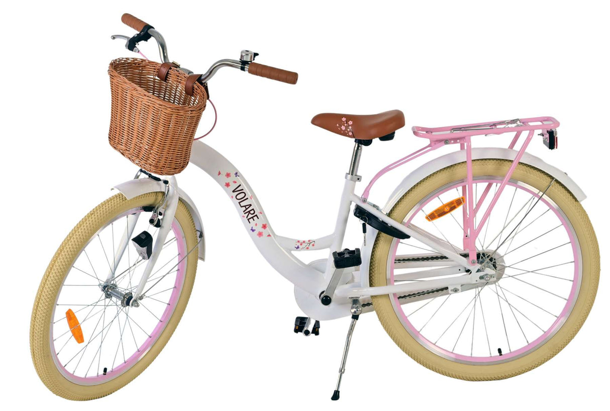 Volare Blossom Kinderfahrrad - Mädchen - 24 Zoll - Weiß
