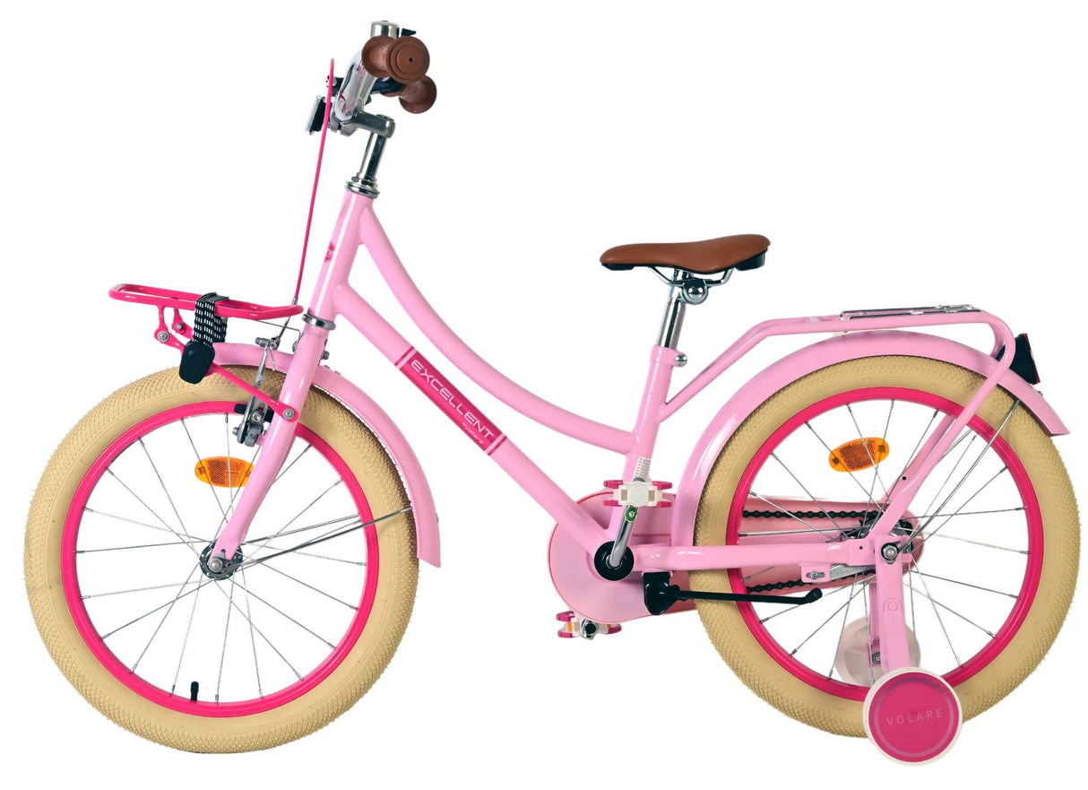 Volare ausgezeichnetes Kinderfahrrad – Mädchen – 18 Zoll – Rosa – 95 % zusammengebaut