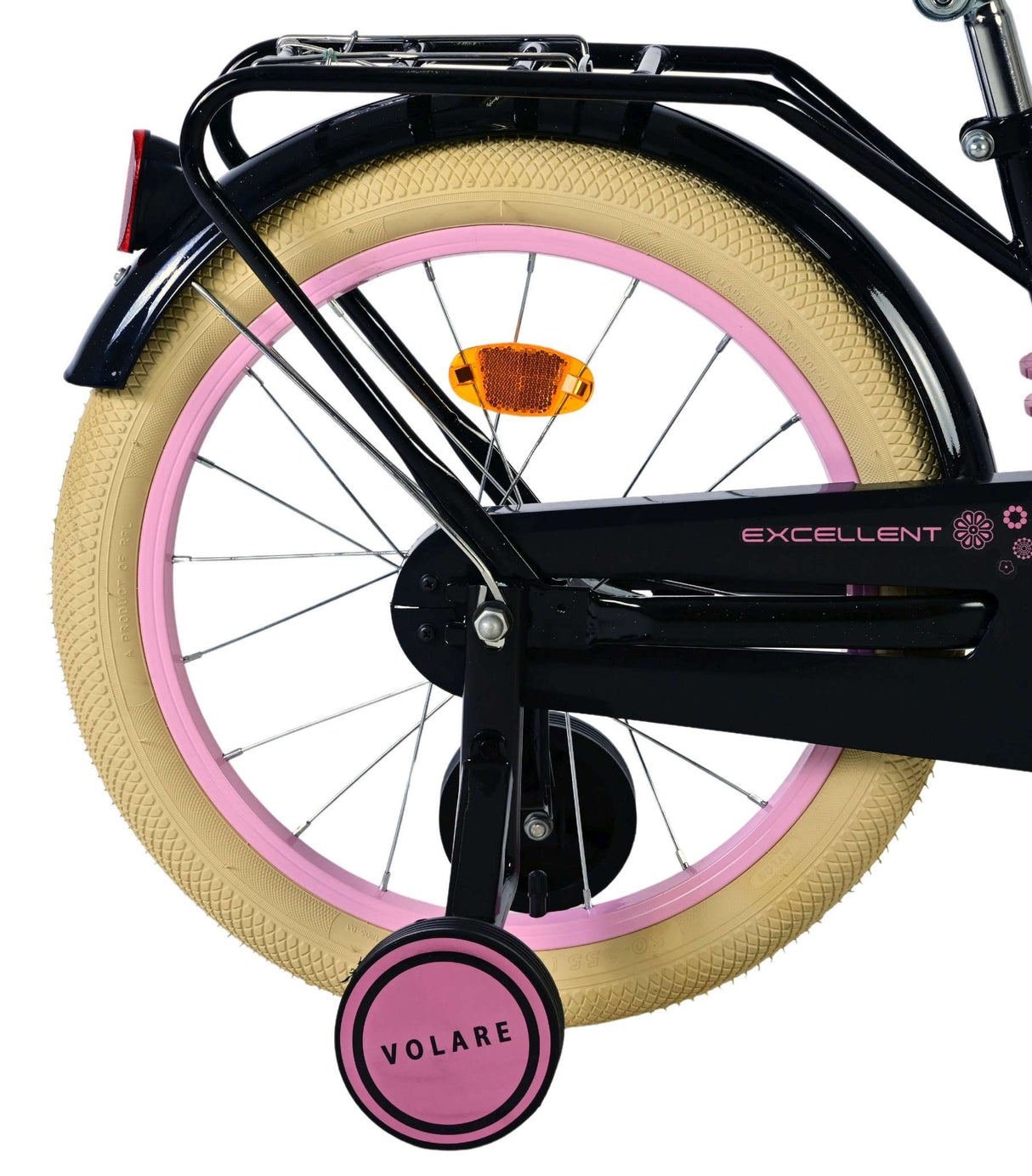Volare ausgezeichnetes Kinderfahrrad – Mädchen – 18 Zoll – Schwarz – 95 % zusammengebaut