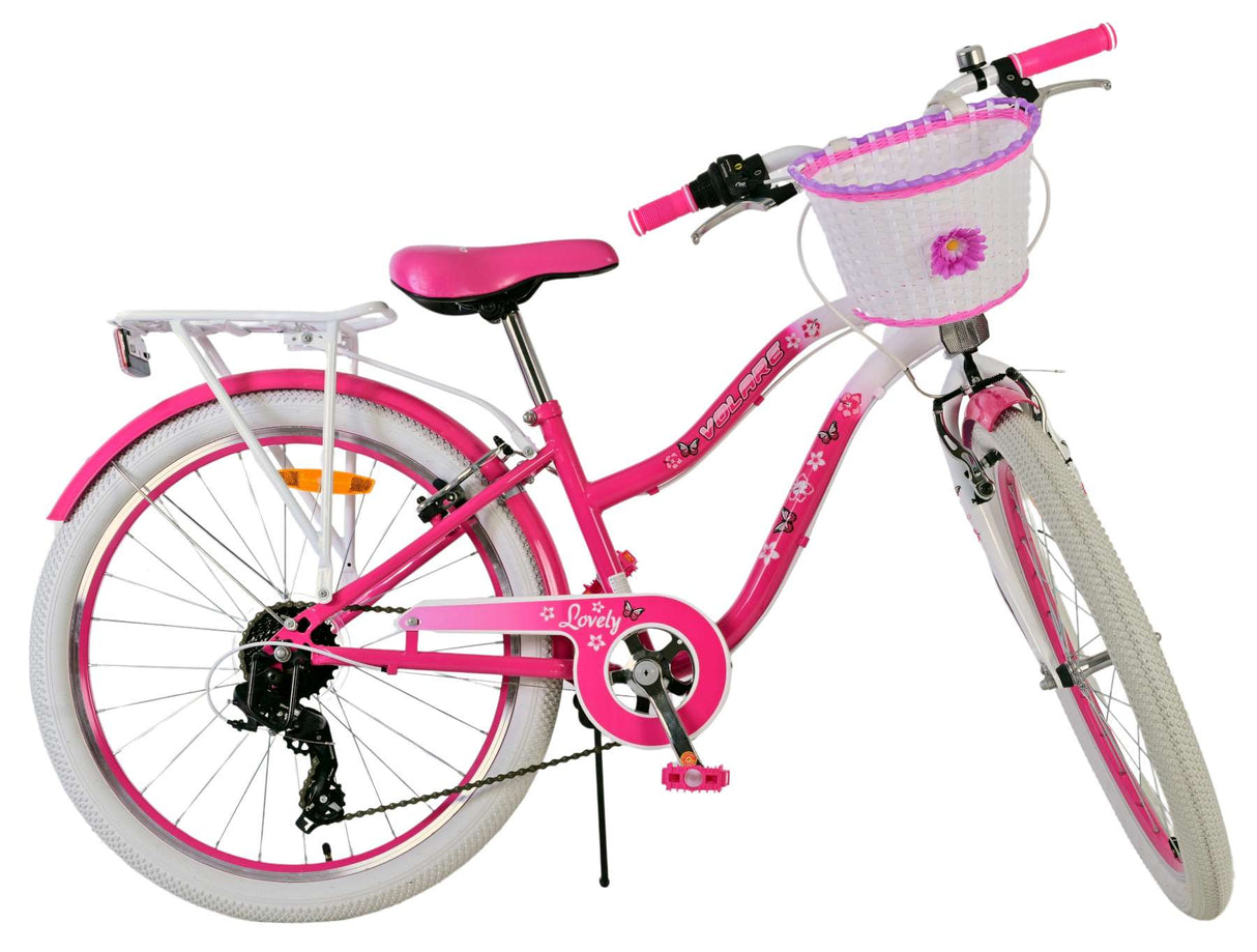 Volare schönes Kinderfahrrad – Mädchen – 24 Zoll – Pink – 7 Gänge