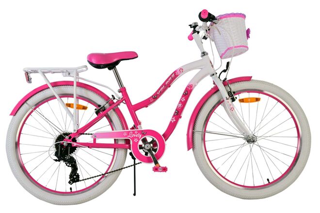 Volare schönes Kinderfahrrad – Mädchen – 24 Zoll – Pink – 7 Gänge