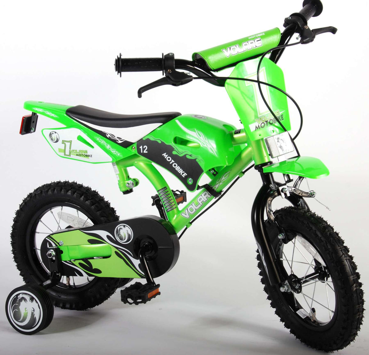 Volare Motorrad Kinderbike Jungen 12 Zoll grün zwei Handbremsen