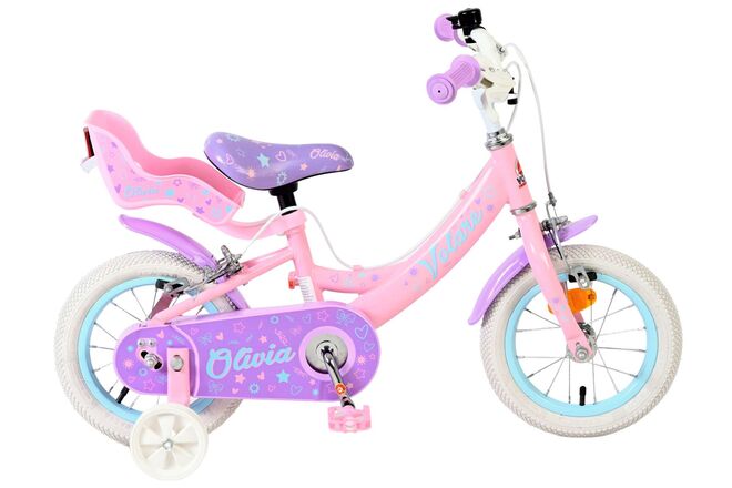 Volare Olivia Kinderfahrrad – Mädchen – 12 Zoll – Pink – zwei Handbremsen