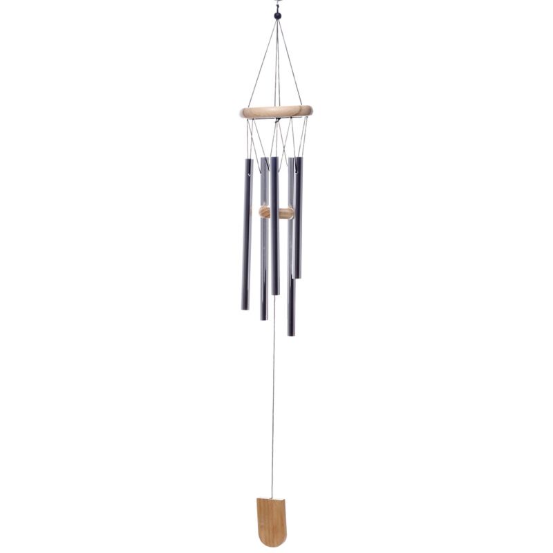 Windspiel aus Holz mit Metallrohren 58 cm