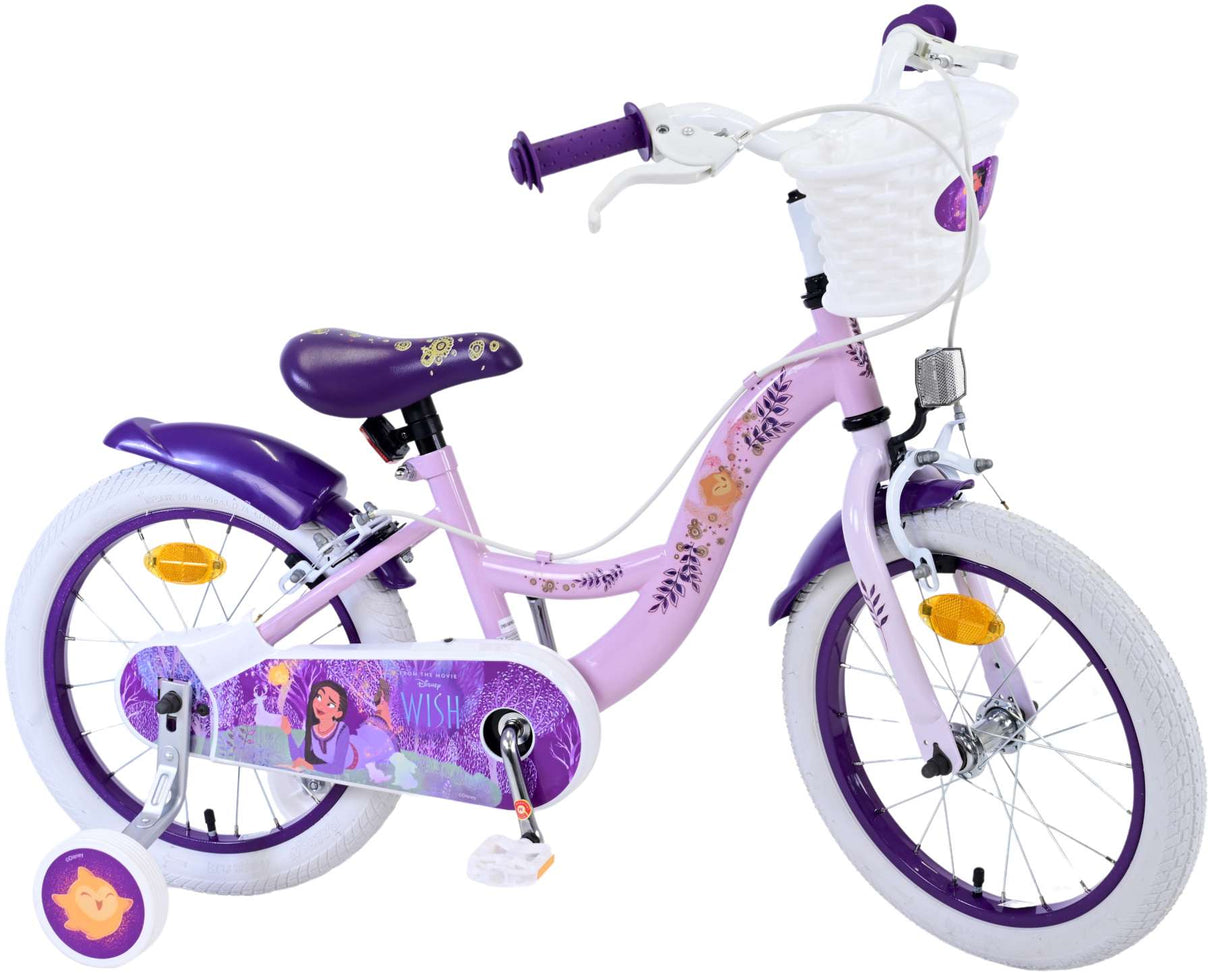 Wunsch Disney Wish Kinderfahrrad - Mädchen - 16 Zoll - Lila - Zwei Handbremsen