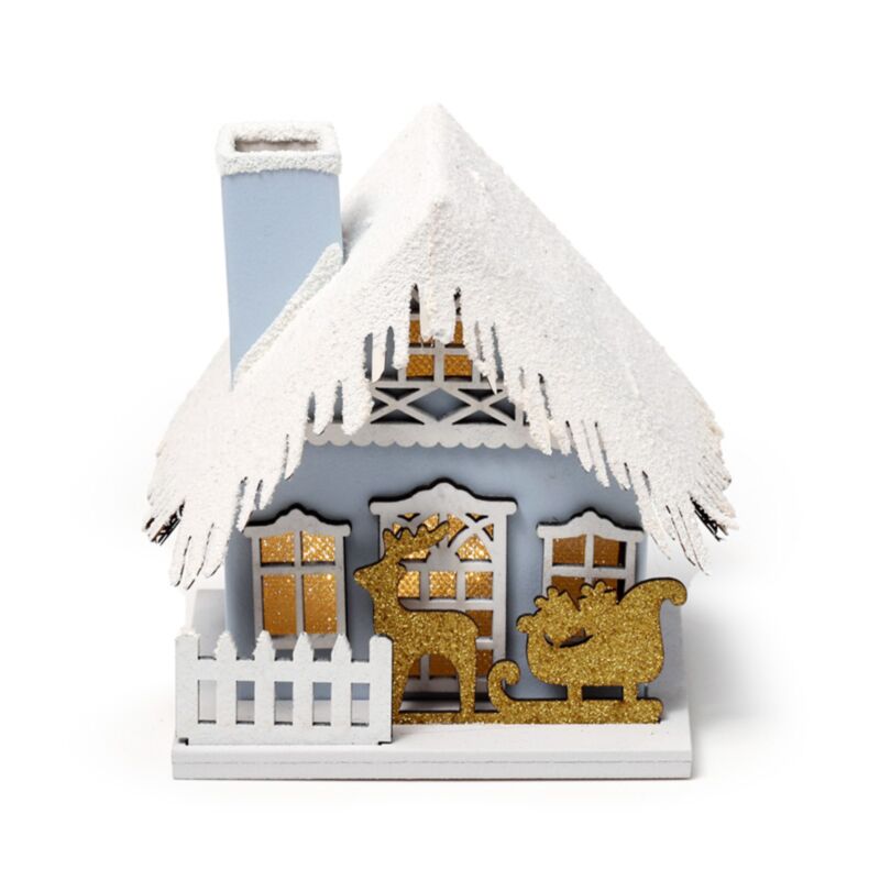Goldene Schlittenszene Weihnachtshaus führte Dekoration