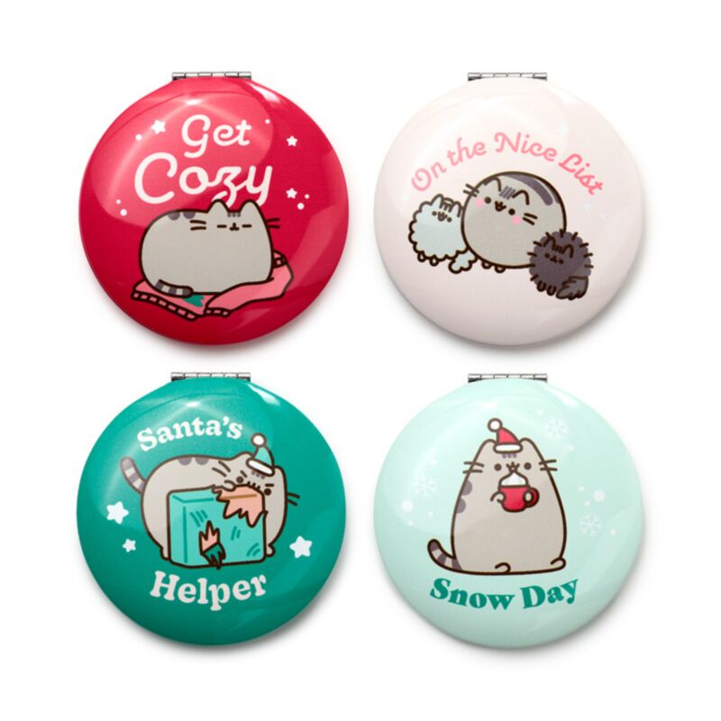 Pusheen, die Katze, bereit für Weihnachten, kompakter Schminkspiegel