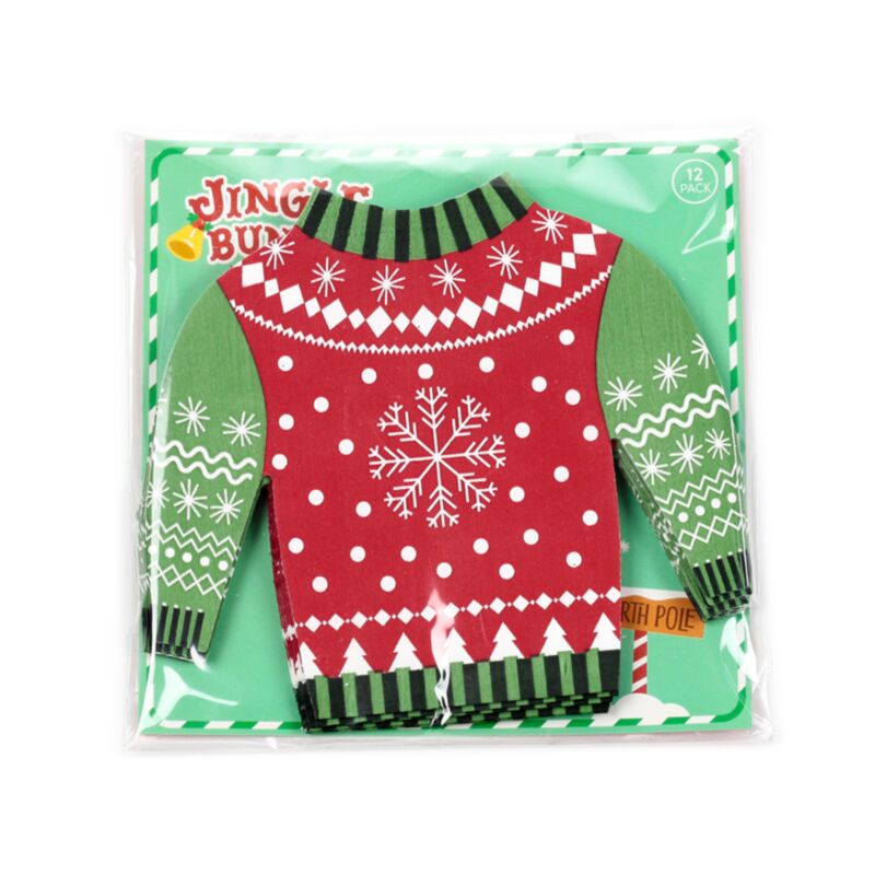 Weihnachtspullover-Packung mit 12 3-lagigen Partyservietten aus Papier