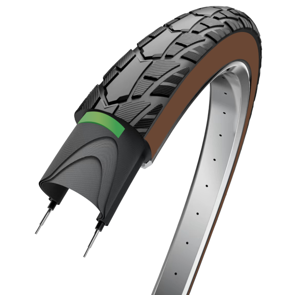 Kantenreifen Performance Protect 28 x 1,75 47-622 – Schwarzbraun mit Reflexion