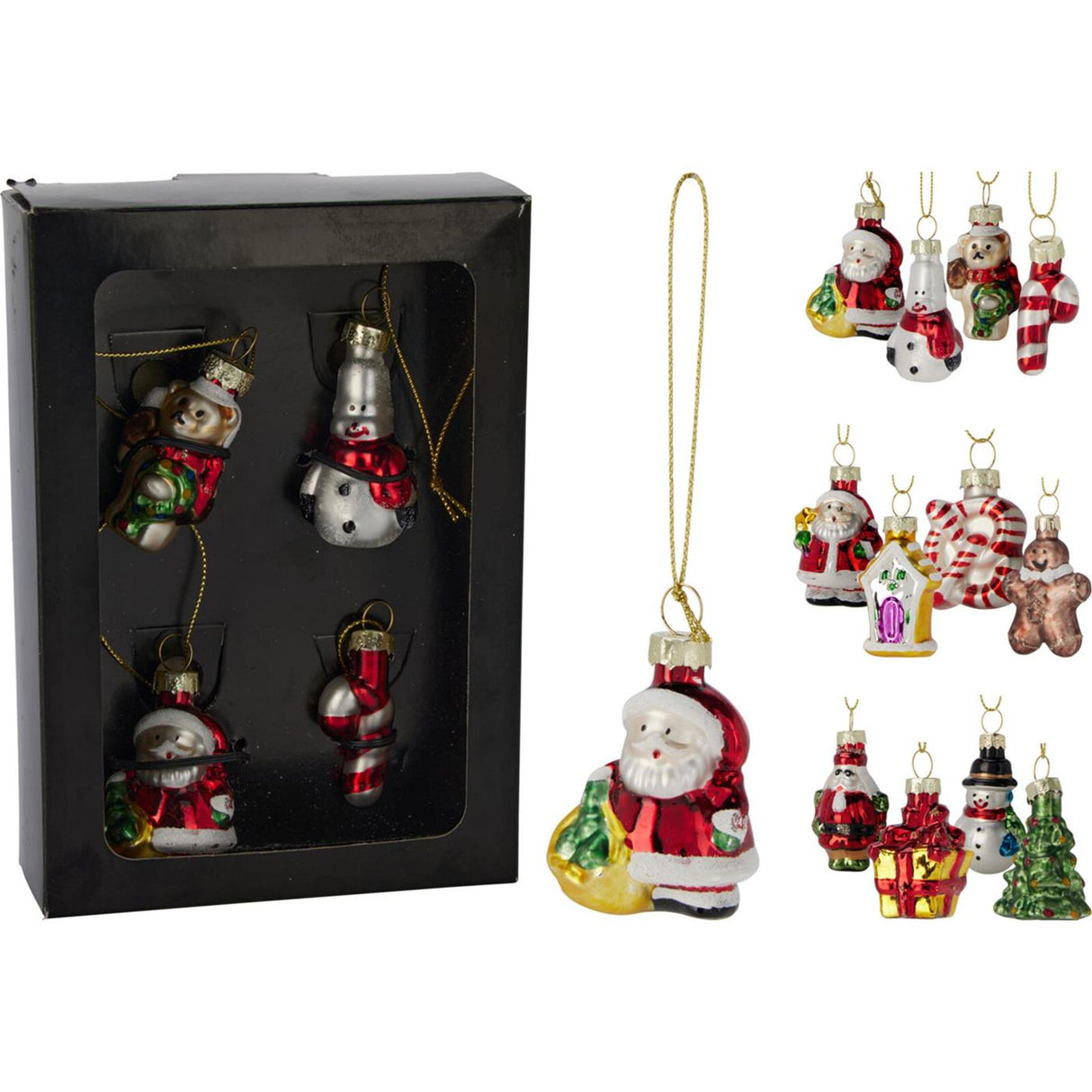 Aufhänger Weihnachtsfigur 5 cm, Display mit 12 Sets