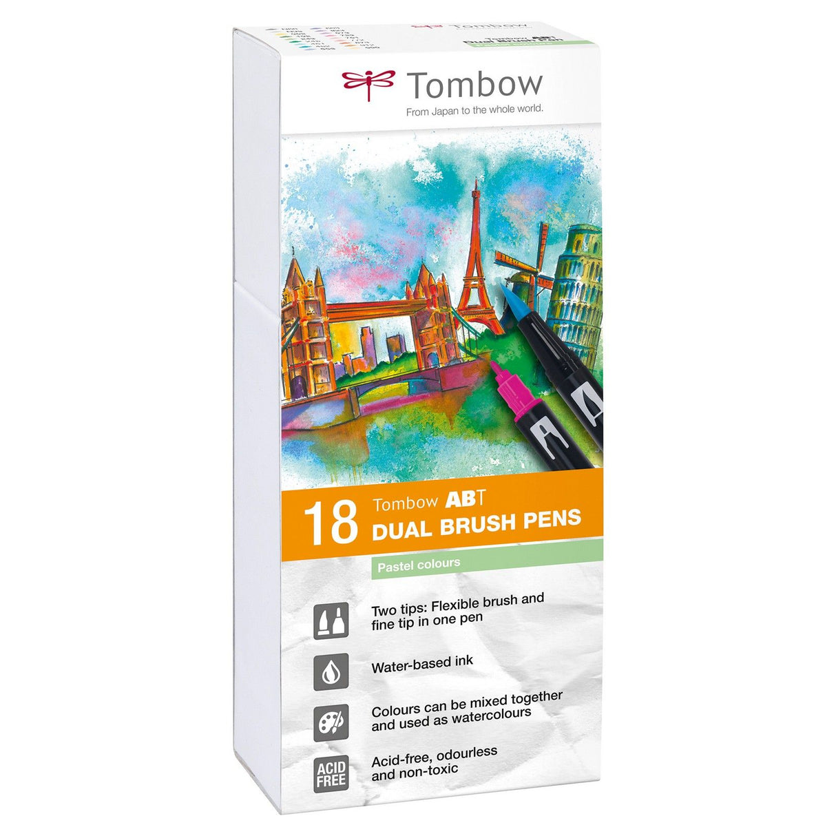 Tombow • Pinselstift und Dual-Pinselstift 18x Pastellfarben