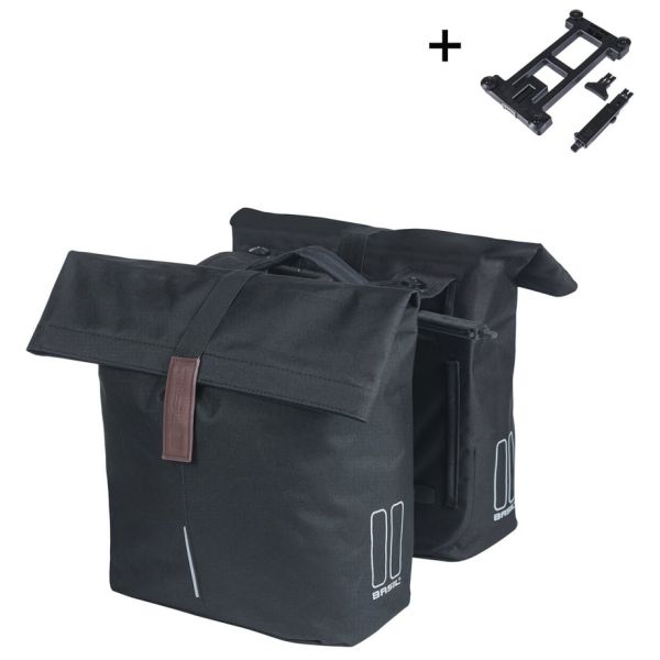 Basil Doppelte Fahrradtasche City Mik 28-32 Liter – Schwarz