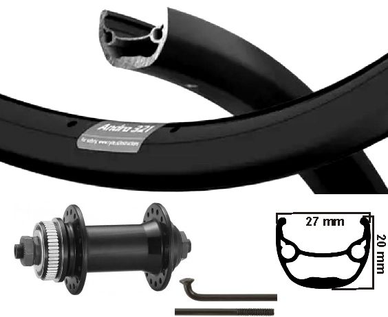 Kgs Vorderrad 28 Zoll (622) Andra 321 Speichen schwarz Centerlock