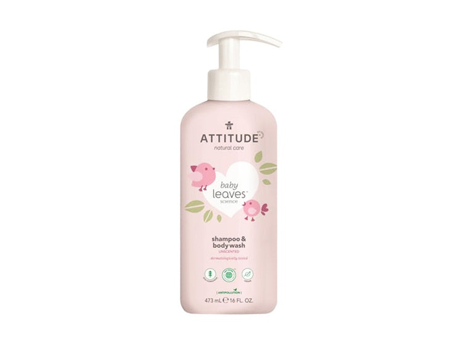 Attitude Baby Leaves 2-in-1-Shampoo-Körperwaschmittel – parfümfrei