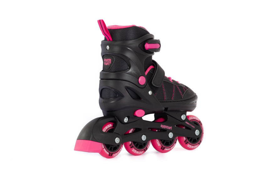 Aventuri verstellbare Inline-Skates Semi-Softboot schwarz rosa Größe 34-37 (m)