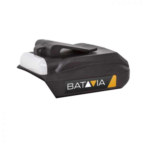 Batavia-Produkte, 18-V-Akku, USB-Ladegerät, Adapter, Taschenlampe