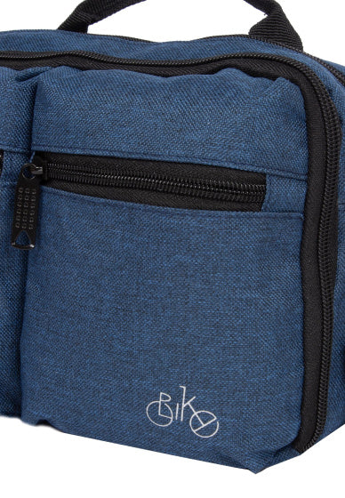 Fahrrad-Lenkertasche mit Schultergurt, Nylon, 3 l, Marineblau