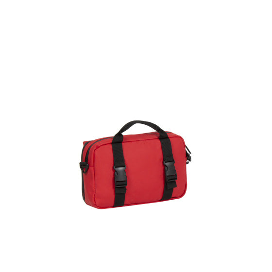 Spritzwasserabweisende Fahrrad-Lenkertasche mit Schultergurt 3l rot