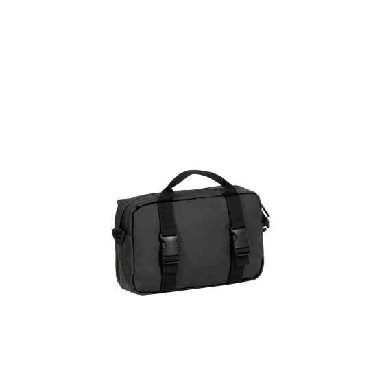 Spritzwasserabweisende Fahrrad-Lenkertasche mit Schultergurt 3l schwarz