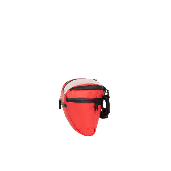Spritzwasserabweisende Fahrrad-Lenkertasche mit Schultergurt 5l rot
