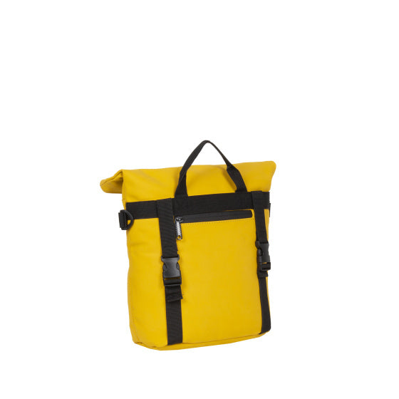 Spritzwasserabweisende Fahrrad-Lenkertasche mit Schultergurt 6l gelb