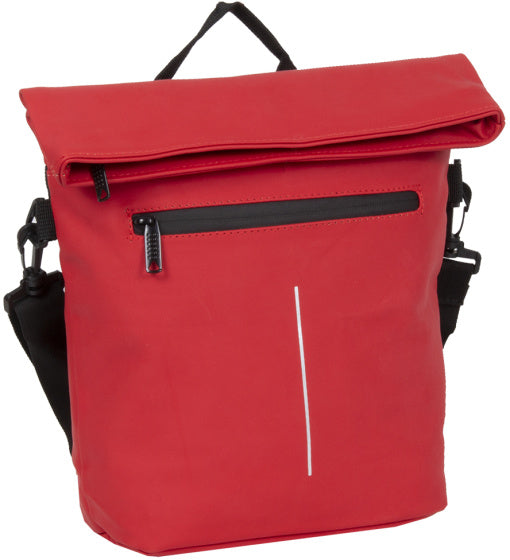 Spritzwasserabweisende Fahrrad-Lenkertasche mit Schultergurt 6l rot