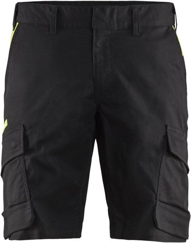 Blåkläder industrie short met stretch 14461832 | zwart high vis geel | maat 48 - 7330509758434