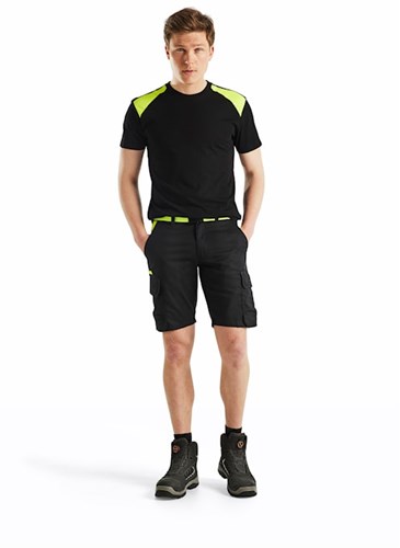 Blåkläder industrie short met stretch 14461832 | zwart high vis geel | maat 52 - 7330509758458